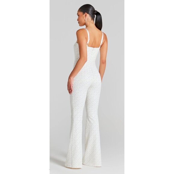 Nadine Merabi Hailey White Jumpsuit Size S/M - Picture 4 of 9